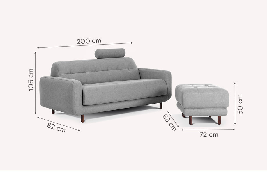 Lot canapé et pouf CLARK-1