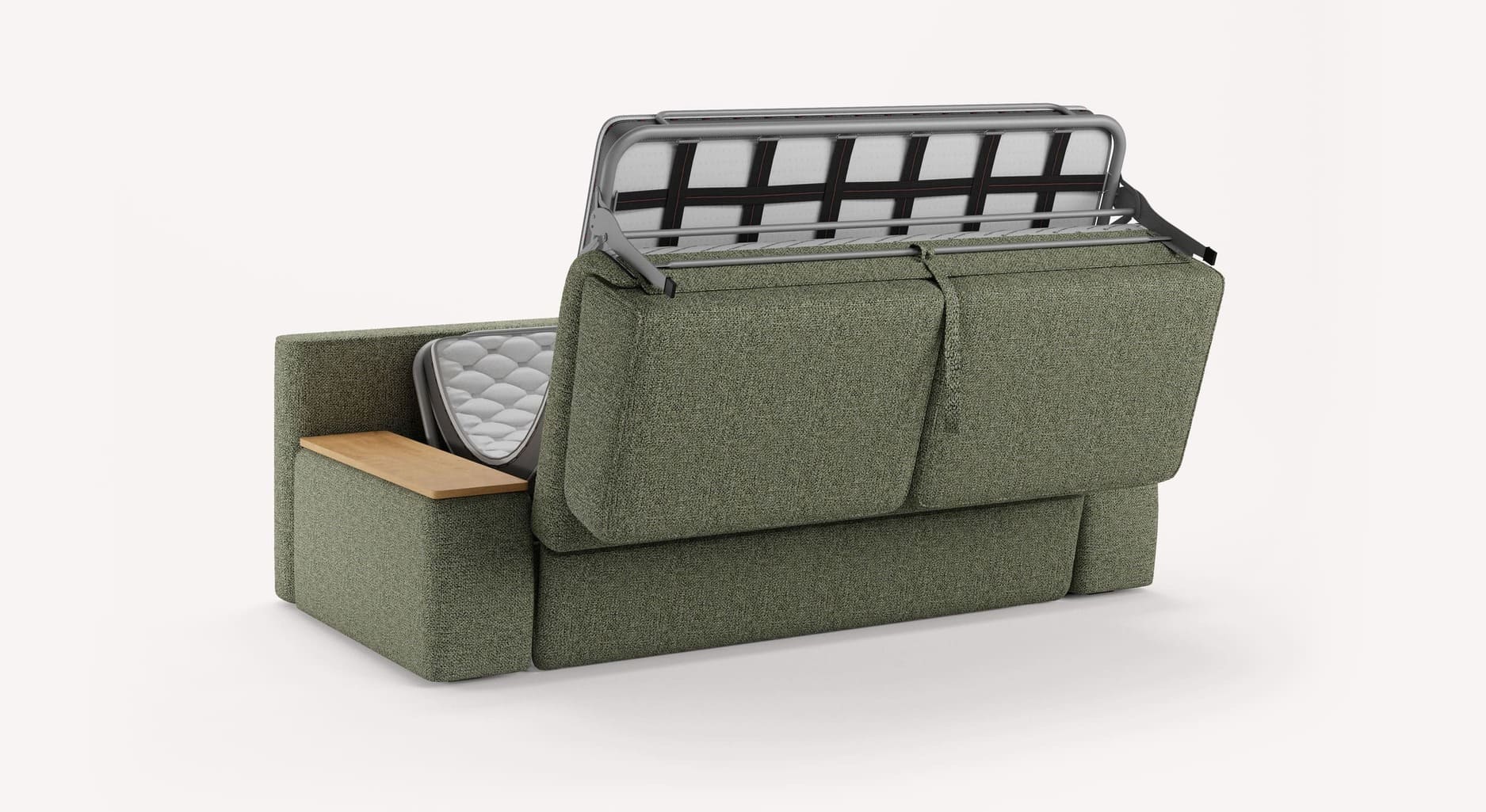 MAX Accoudoirs Coffre Compact Bois Mariclo Olive