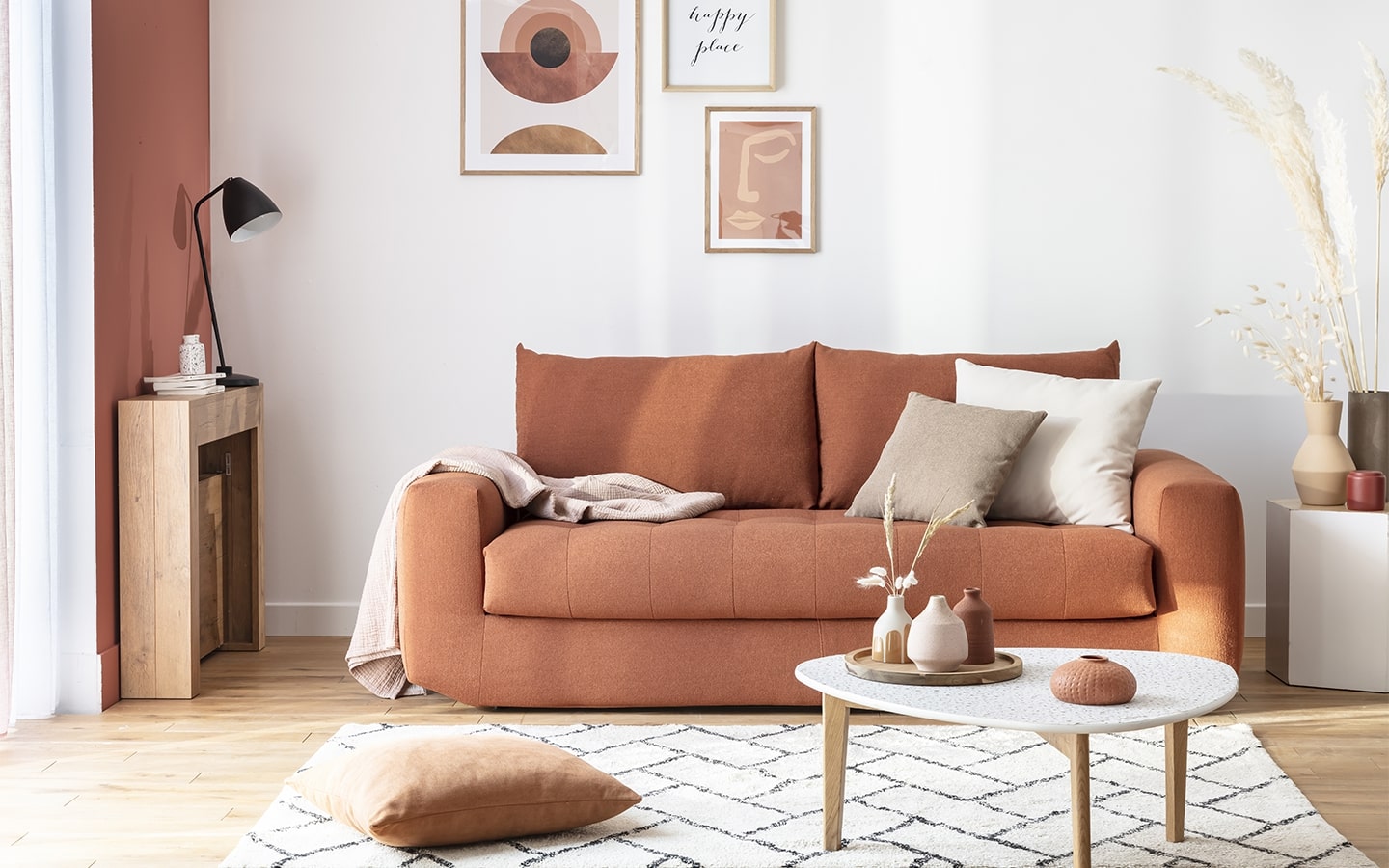 Lot canapé droit et pouf STELLA