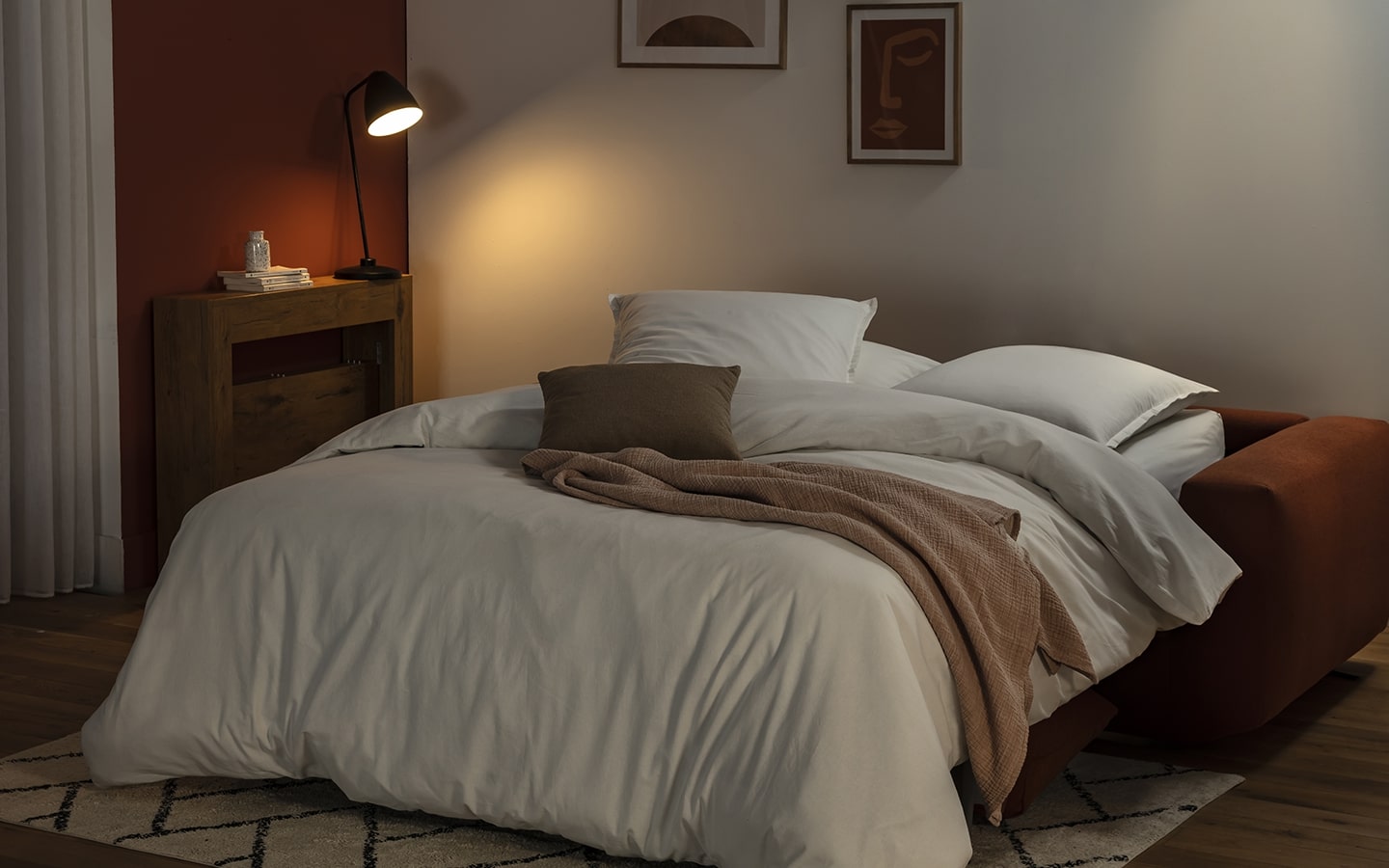 Lot canapé droit et pouf STELLA