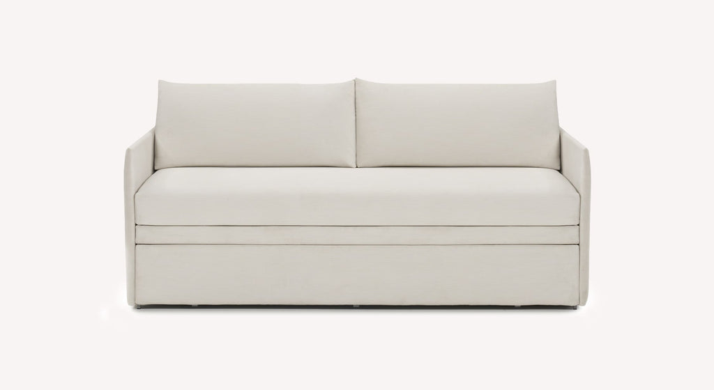 Canapé beige Gaia en tissu Teatro Sand, vue de face