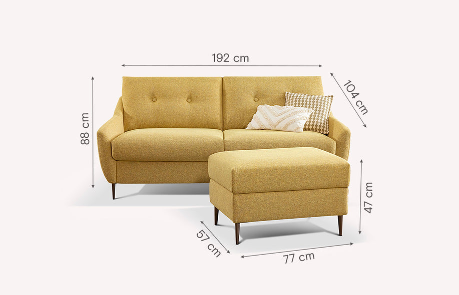 Lot canapé et pouf LAYNE-1