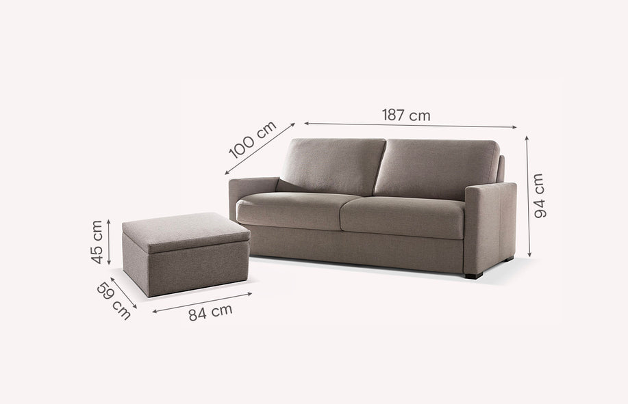 Lot canapé et pouf LYON-1