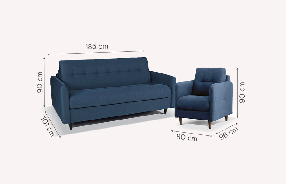Lot canapé et fauteuil SOHO Austin Silver-1