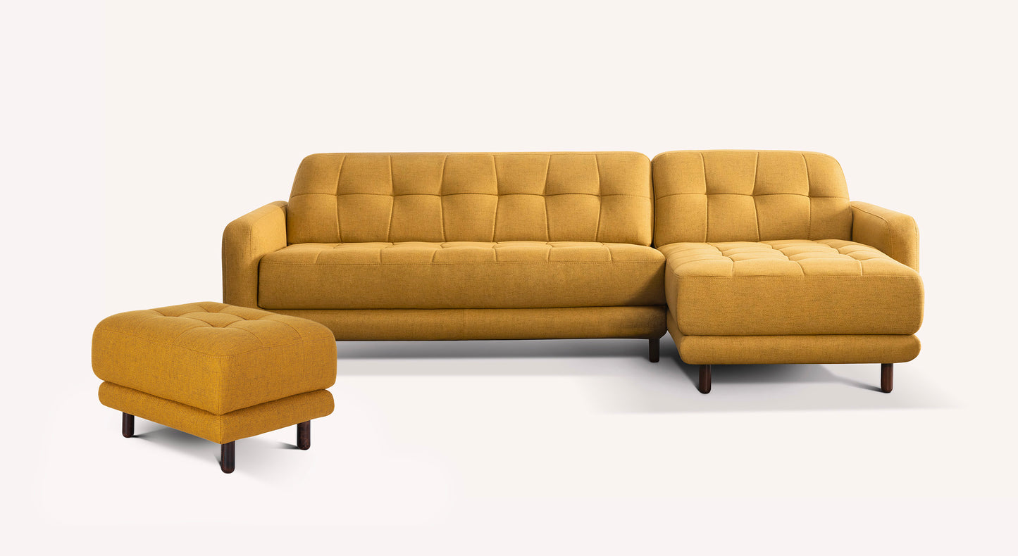 Lot canapé angle et pouf CLARK