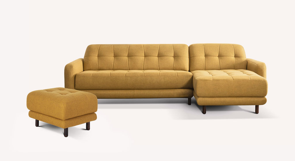 Lot canapé angle et pouf CLARK