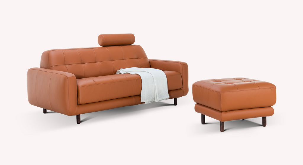 CLARK Leather sofa and ottoman set