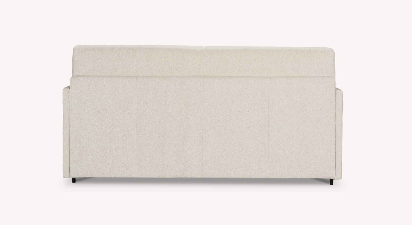 Canapé convertible JERRY Mini Misterio Ivoire de dos, design épuré avec tissu ivoire clair et structure basse, offrant un style moderne et minimaliste.