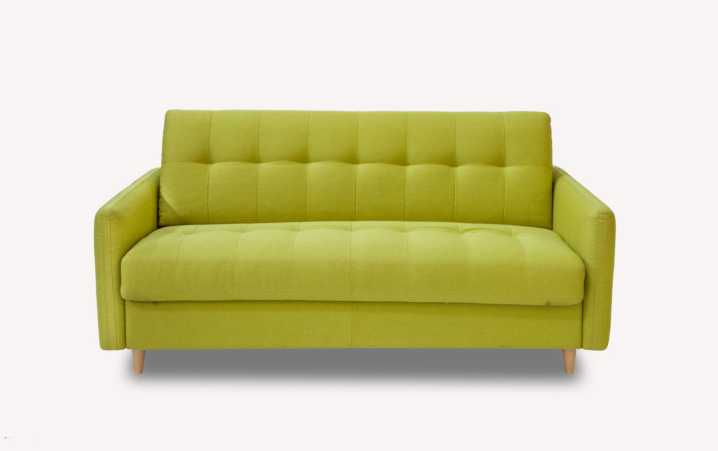 Canapé convertible Soho en tissu vert Austin Luna, design moderne avec pieds en bois