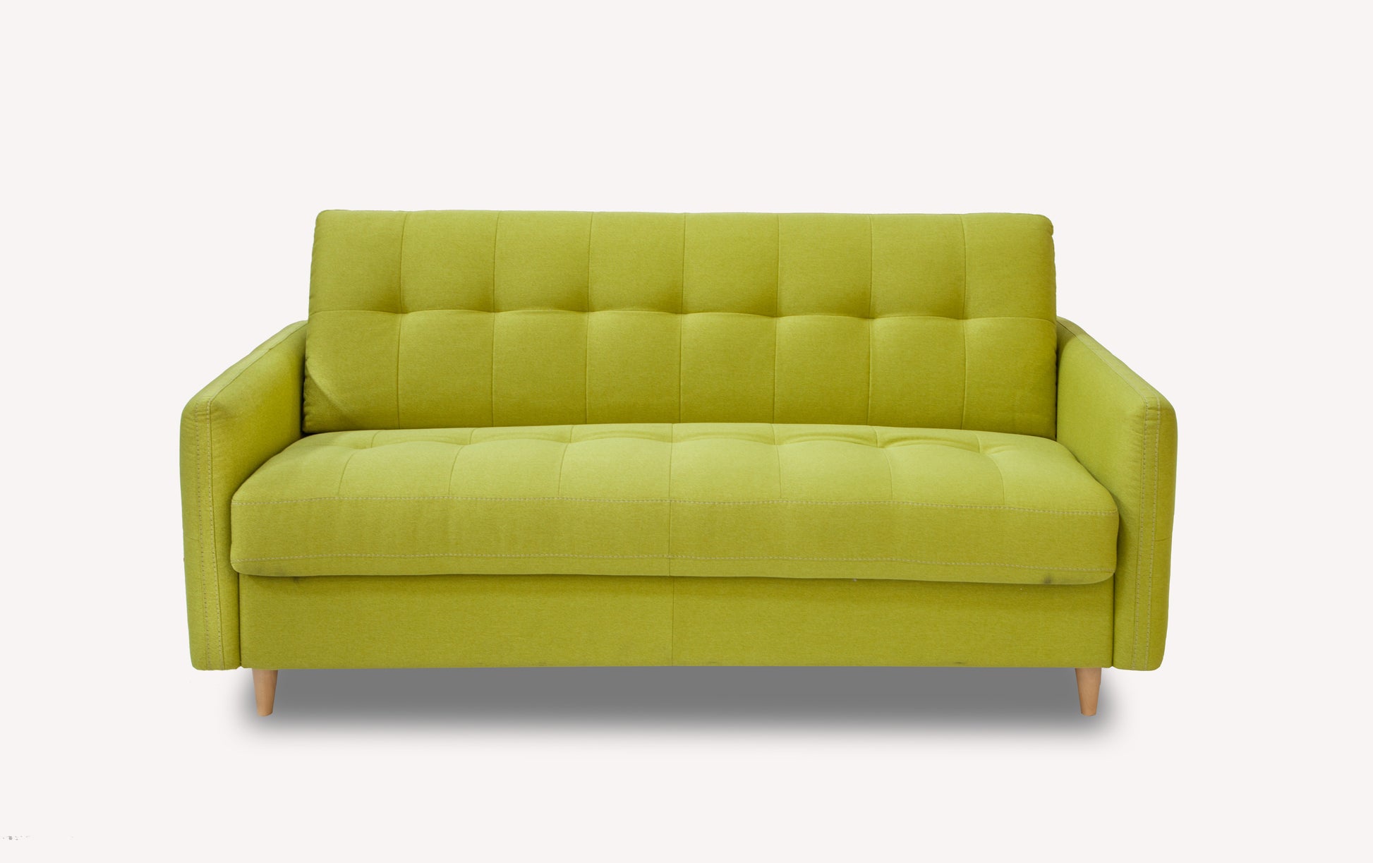 Canapé convertible Soho en tissu vert Austin Luna, design moderne avec pieds en bois