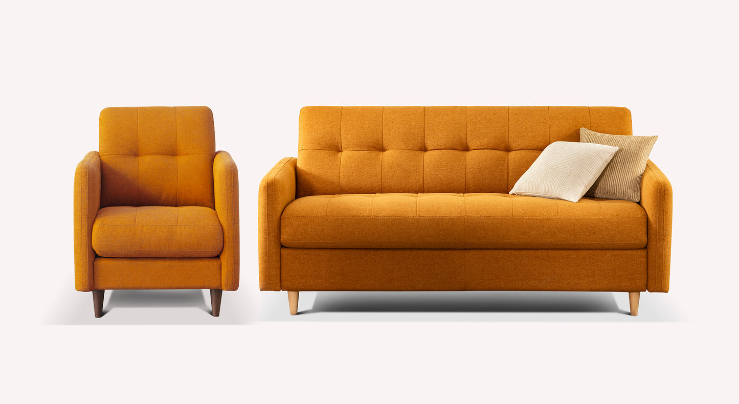 SOHO Austin Golden Yellow sofa and armchair set