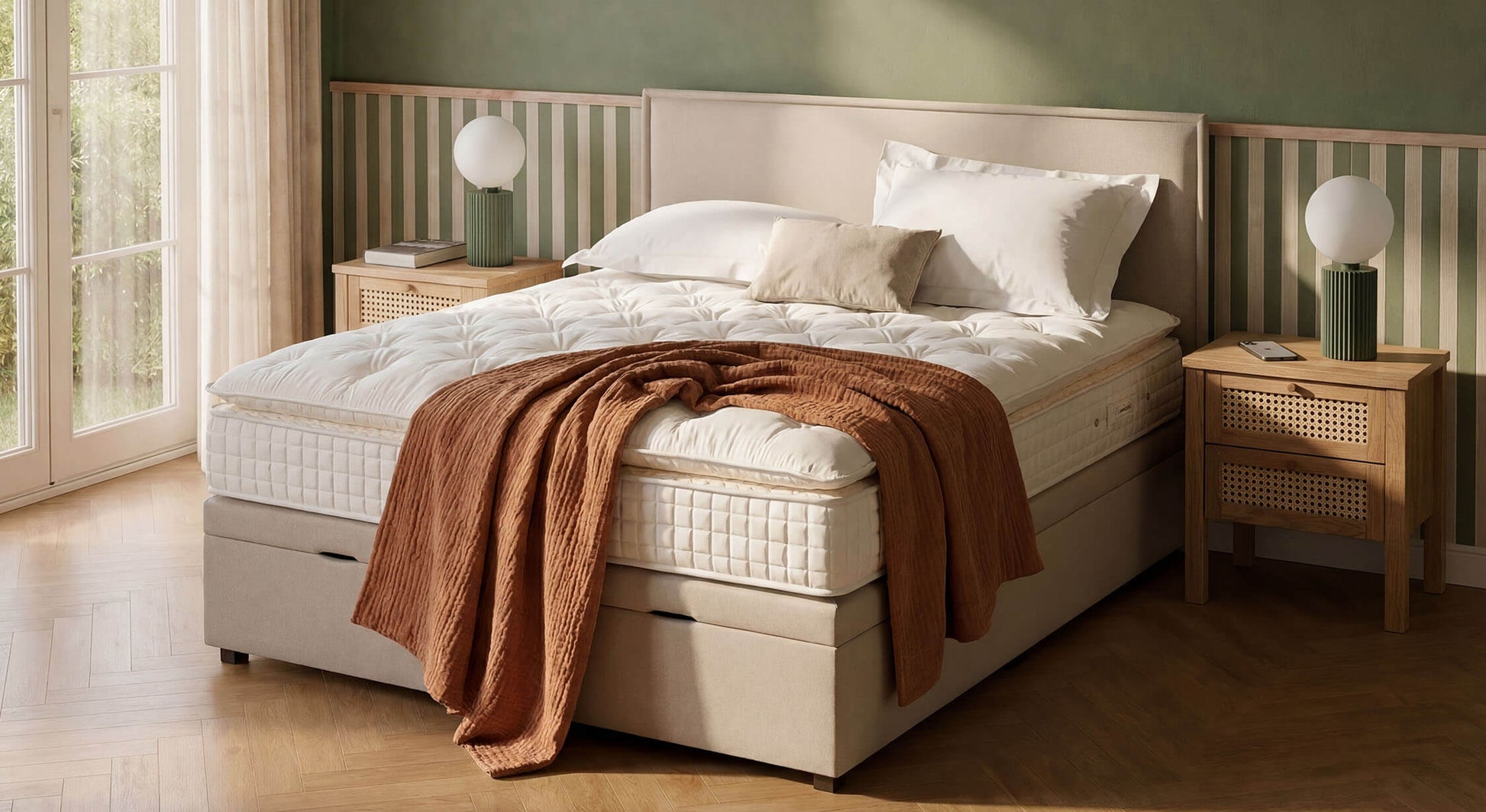 OUESSANT Luca Beige Storage Bed