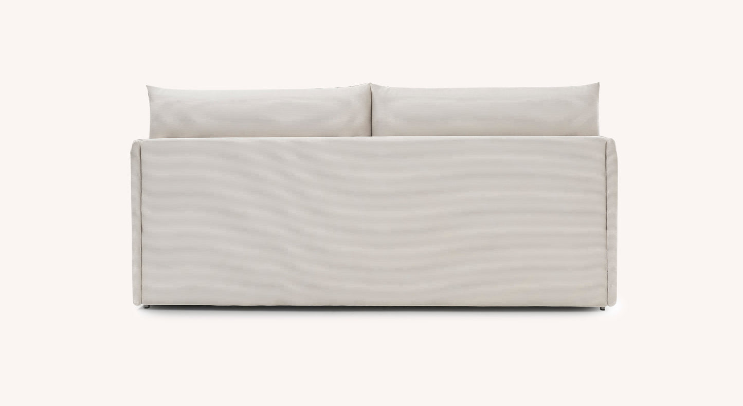 Canapé Gaia en tissu Teatro couleur sable, vue de face