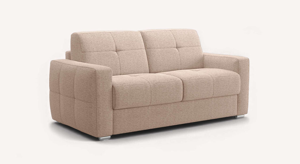 Canapé convertible SONY Denver Naturel en tissu beige clair avec coussins matelassés et structure moderne, idéal pour un couchage quotidien confortable.